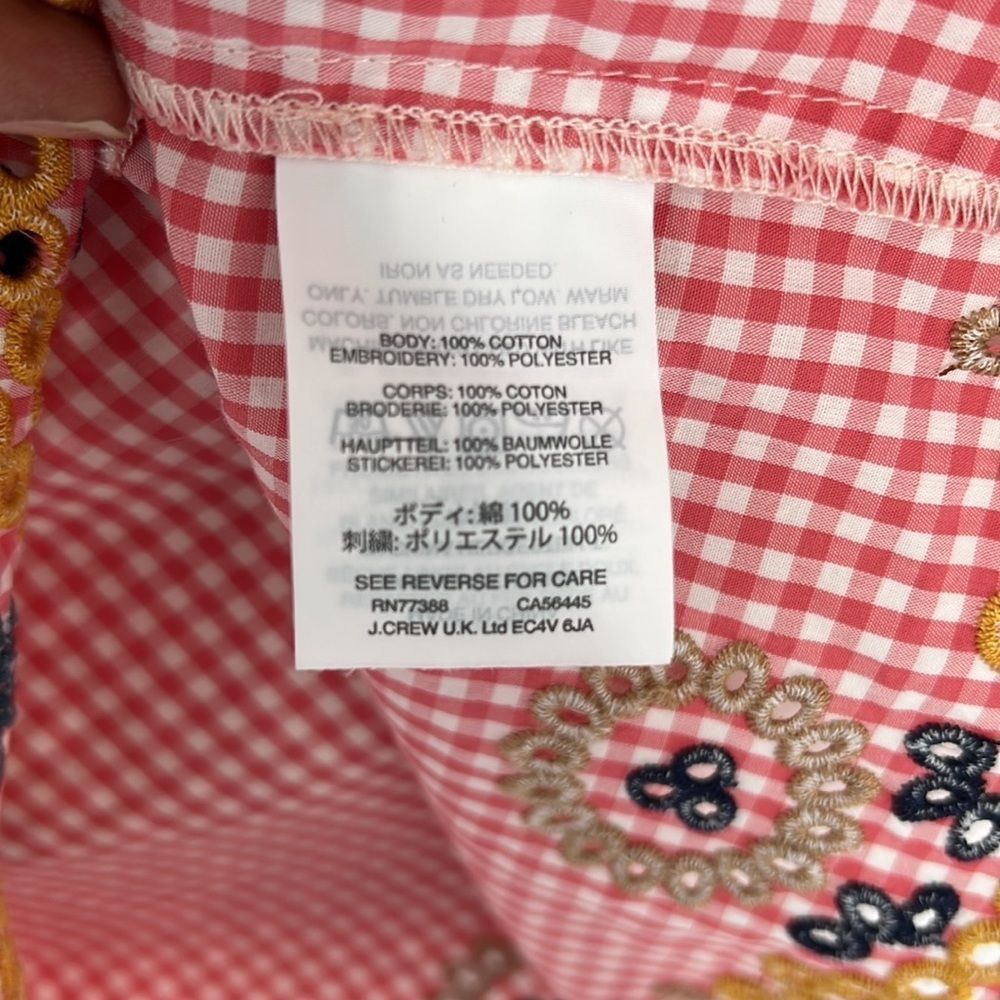 Embroidered Gingham Tank Top - Picture 6 of 8